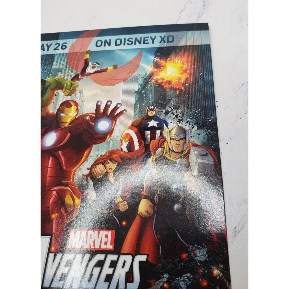 Marvel Animation Avengers Assemble 2013 Disney XD Promo Card Iron Man Hulk